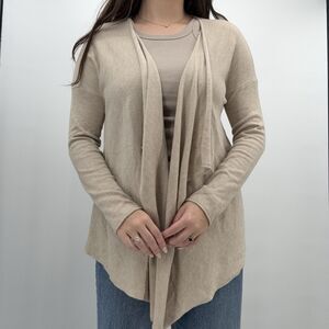 H&M Basic Beige Lightweight Flowy Open Cardigan Sweater Size Medium
